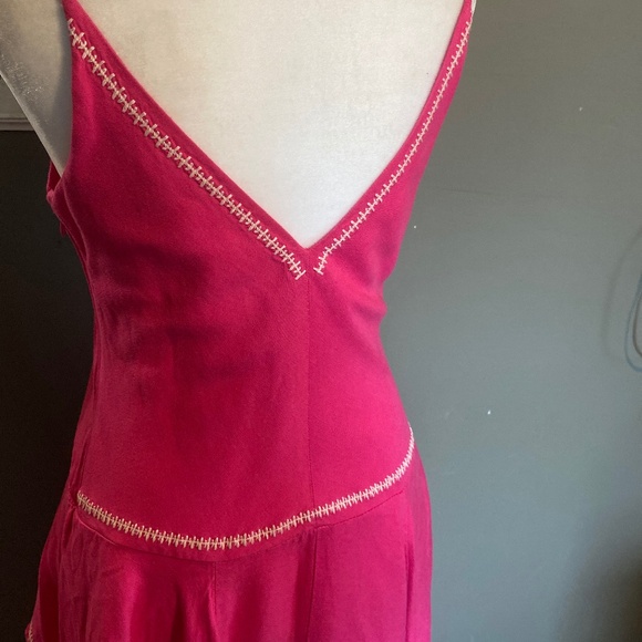 Esteban Cortazar Collective Pink Ruffle Accents Mid-Calf length Luxury Dress S - Picture 6 of 14